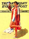 "Woman in Beach Outfit," Saturday Evening Post Cover, August 11, 1934-Charles A. MacLellan-Giclee Print