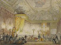 Chapelle ardente du roi Louis XVIII dans la salle du Trône des Tuileries-Charles-Abraham Chasselat-Stretched Canvas