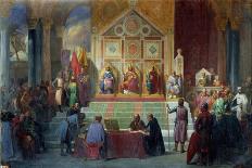 Assembly of Crusaders in Ptolemais in 1148, 1840-Charles Alexandre Debacq-Stretched Canvas