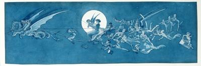 The Dragon Chariot and Fairy Minstrels Cross the Moon-Charles Altamont Doyle-Giclee Print