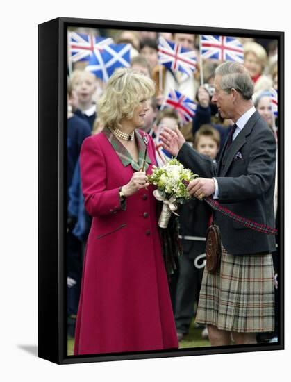 Charles and Camilla Open New Childrens Playground at Ballater, Scotland-null-Framed Stretched Canvas