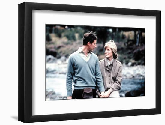 Charles and Diana Happy and in Love at Balmoral After Their Honeymoon August 1981-null-Framed Photographic Print