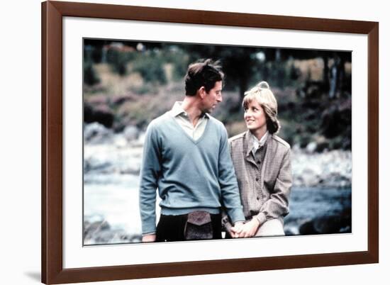 Charles and Diana Happy and in Love at Balmoral After Their Honeymoon August 1981-null-Framed Photographic Print