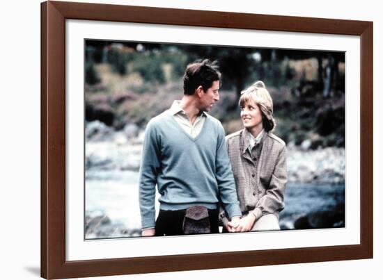 Charles and Diana Happy and in Love at Balmoral After Their Honeymoon August 1981-null-Framed Photographic Print