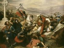 Napoleon (1769-1821) at the Battle of Waterloo, 1815-Charles Auguste Steuben-Mounted Giclee Print