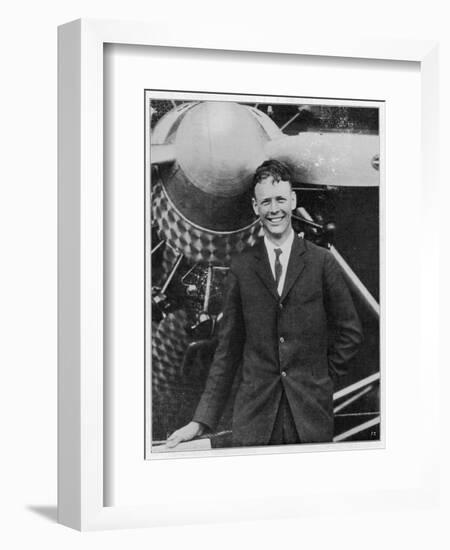 Charles Augustus Lindbergh with the Spirit of St. Louis-null-Framed Art Print