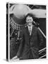 Charles Augustus Lindbergh with the Spirit of St. Louis-null-Stretched Canvas