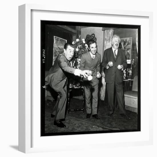 Charles Aznavour, Fernandel and Michel Simon at the Orange and Citron Price, 28 October 1969-Marcel Begoin-Framed Photographic Print