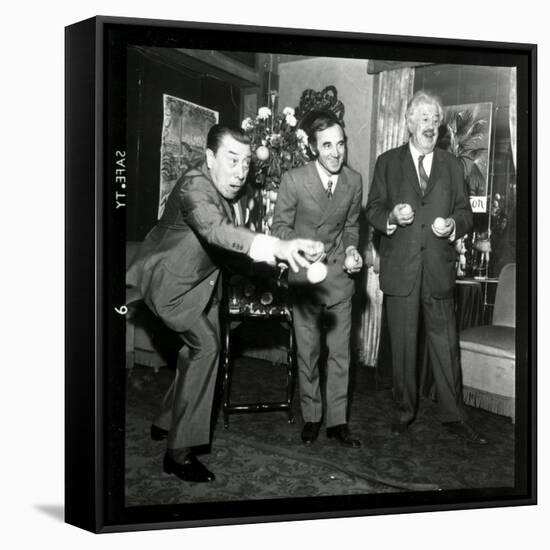 Charles Aznavour, Fernandel and Michel Simon at the Orange and Citron Price, 28 October 1969-Marcel Begoin-Framed Stretched Canvas