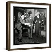 Charles Aznavour, Fernandel and Michel Simon at the Orange and Citron Price, 28 October 1969-Marcel Begoin-Framed Premium Photographic Print