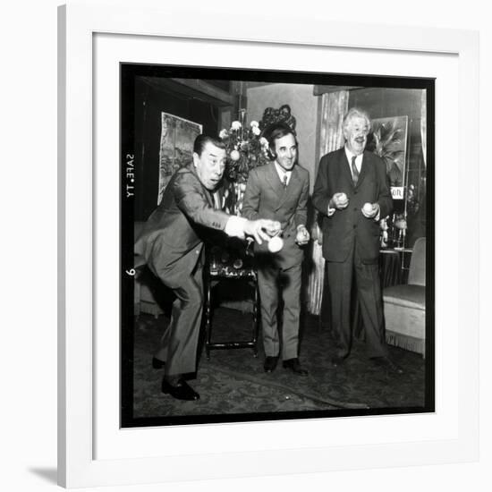 Charles Aznavour, Fernandel and Michel Simon at the Orange and Citron Price, 28 October 1969-Marcel Begoin-Framed Photographic Print