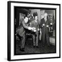 Charles Aznavour, Fernandel and Michel Simon at the Orange and Citron Price, 28 October 1969-Marcel Begoin-Framed Photographic Print