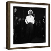 Charles Aznavour, Posing for the Press-Marcel Begoin-Framed Photographic Print