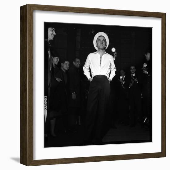 Charles Aznavour, Posing for the Press-Marcel Begoin-Framed Photographic Print