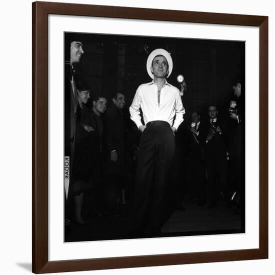 Charles Aznavour, Posing for the Press-Marcel Begoin-Framed Photographic Print