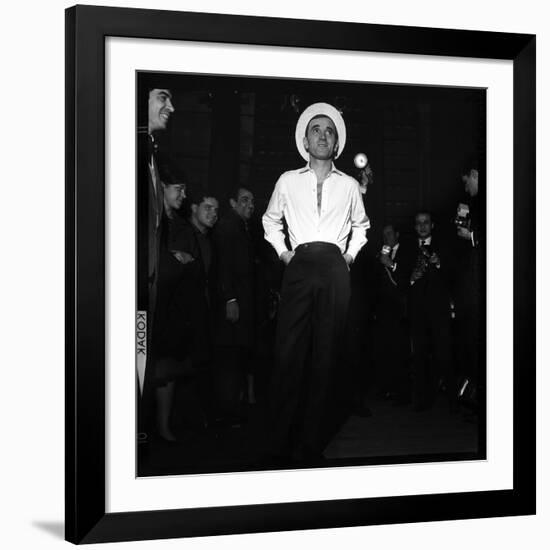 Charles Aznavour, Posing for the Press-Marcel Begoin-Framed Photographic Print