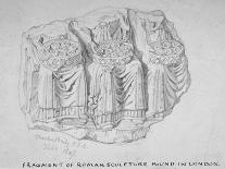 Fragment of Roman Sculpture Found in Hart Street, Crutched Friars, City of London, 1847-Charles Baily-Framed Giclee Print