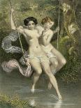 Two Ladies on a Swing, Illustration from "Les Sylphides"-Charles Bargue-Mounted Giclee Print