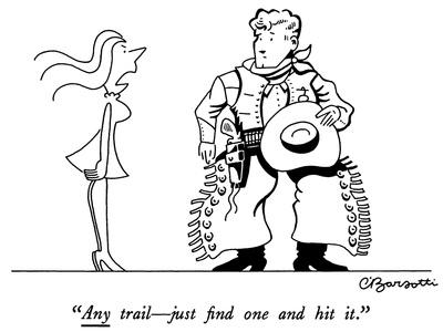 "Any trail—just find one and hit it." - New Yorker Cartoon