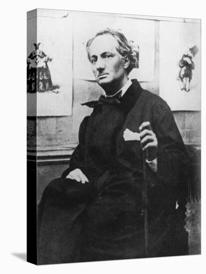Charles Baudelaire (1821-67) with Engravings, circa 1863-Etienne Carjat-Stretched Canvas