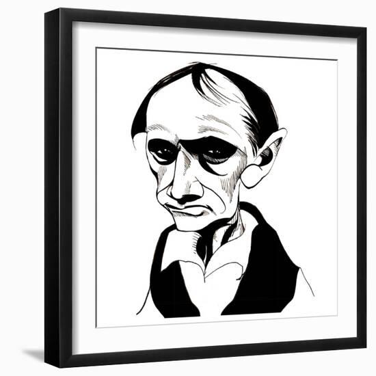 Charles Baudelaire - caricature of French poet, 1821-67-Neale Osborne-Framed Giclee Print