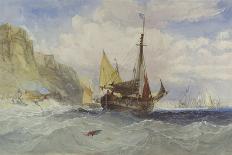 Fishing Boats Off the Isle of Wight-Charles Bentley-Giclee Print