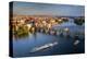 Charles Bridge across Vltava River with Old Town Bridge Tower in Prague-null-Stretched Canvas