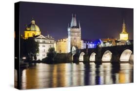 Charles Bridge and Mala Strana Bridge Tower-Christian Kober-Stretched Canvas