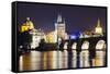 Charles Bridge and Mala Strana Bridge Tower-Christian Kober-Framed Stretched Canvas