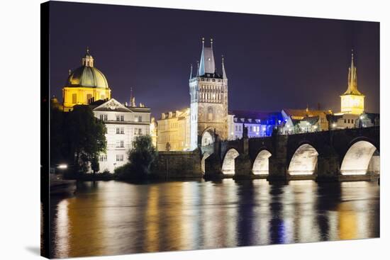 Charles Bridge and Mala Strana Bridge Tower-Christian Kober-Stretched Canvas