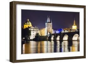 Charles Bridge and Mala Strana Bridge Tower-Christian Kober-Framed Photographic Print