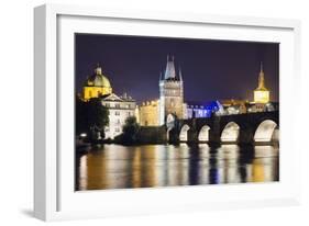 Charles Bridge and Mala Strana Bridge Tower-Christian Kober-Framed Photographic Print