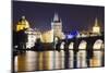 Charles Bridge and Mala Strana Bridge Tower-Christian Kober-Mounted Photographic Print