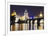 Charles Bridge and Mala Strana Bridge Tower-Christian Kober-Framed Photographic Print