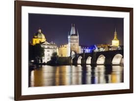 Charles Bridge and Mala Strana Bridge Tower-Christian Kober-Framed Photographic Print