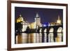 Charles Bridge and Mala Strana Bridge Tower-Christian Kober-Framed Photographic Print