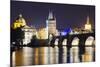 Charles Bridge and Mala Strana Bridge Tower-Christian Kober-Mounted Photographic Print