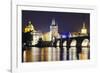 Charles Bridge and Mala Strana Bridge Tower-Christian Kober-Framed Photographic Print