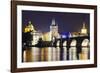 Charles Bridge and Mala Strana Bridge Tower-Christian Kober-Framed Photographic Print