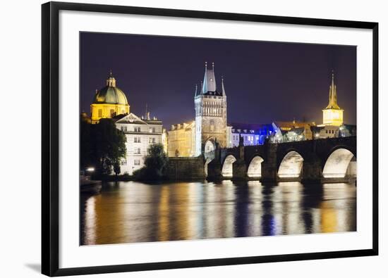 Charles Bridge and Mala Strana Bridge Tower-Christian Kober-Framed Photographic Print