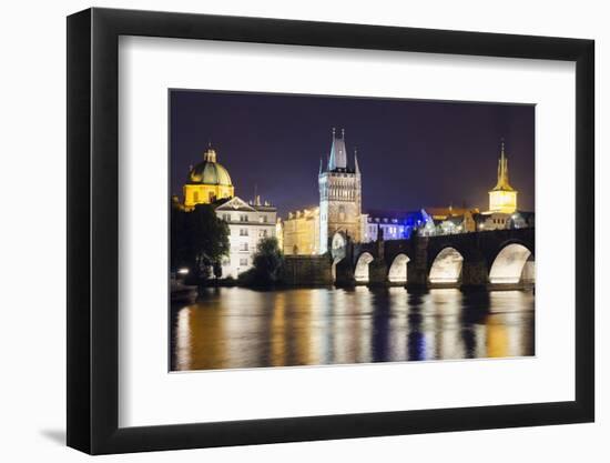 Charles Bridge and Mala Strana Bridge Tower-Christian Kober-Framed Photographic Print