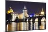 Charles Bridge and Mala Strana Bridge Tower-Christian Kober-Mounted Photographic Print