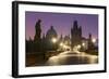 Charles Bridge and Old Town Bridge Tower in Prague, Central Bohemia, Czech Republic-null-Framed Art Print