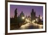 Charles Bridge and Old Town Bridge Tower in Prague, Central Bohemia, Czech Republic-null-Framed Art Print