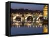 Charles Bridge and Smetana Museum Reflected in the River Vltava, Old Town, Prague, Czech Republic-Martin Child-Framed Stretched Canvas