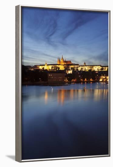 Charles Bridge and the Castle District with St. Vitus Cathedral and Royal Palace-Markus-Framed Photographic Print