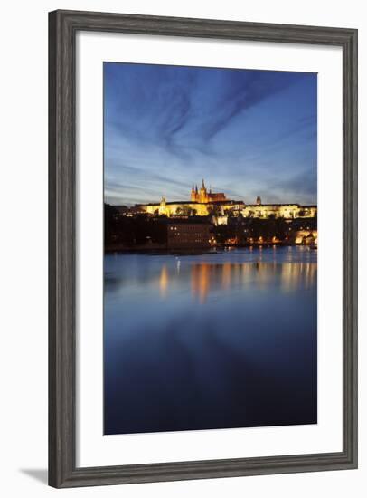 Charles Bridge and the Castle District with St. Vitus Cathedral and Royal Palace-Markus-Framed Photographic Print