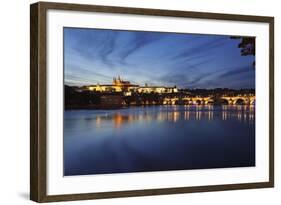 Charles Bridge and the Castle District with St. Vitus Cathedral and Royal Palace-Markus-Framed Photographic Print