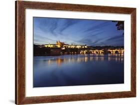 Charles Bridge and the Castle District with St. Vitus Cathedral and Royal Palace-Markus-Framed Photographic Print