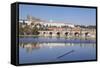 Charles Bridge and the Castle District with St. Vitus Cathedral and Royal Palace-Markus-Framed Stretched Canvas